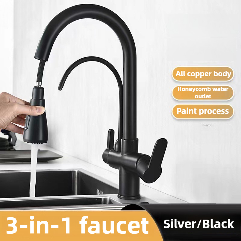 Commercial Kitchen Water Filter - Коммерческий кухонный смеситель с двойным выдвижным