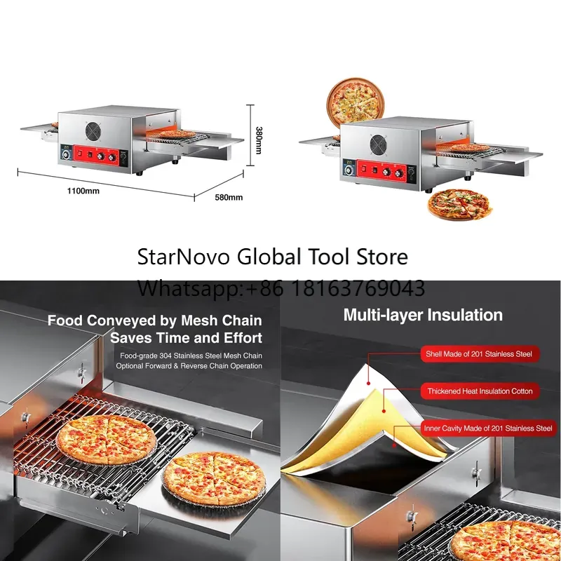 Pizza Conveyor Oven - Новинка 2026! Коммерческая электрическая печь для