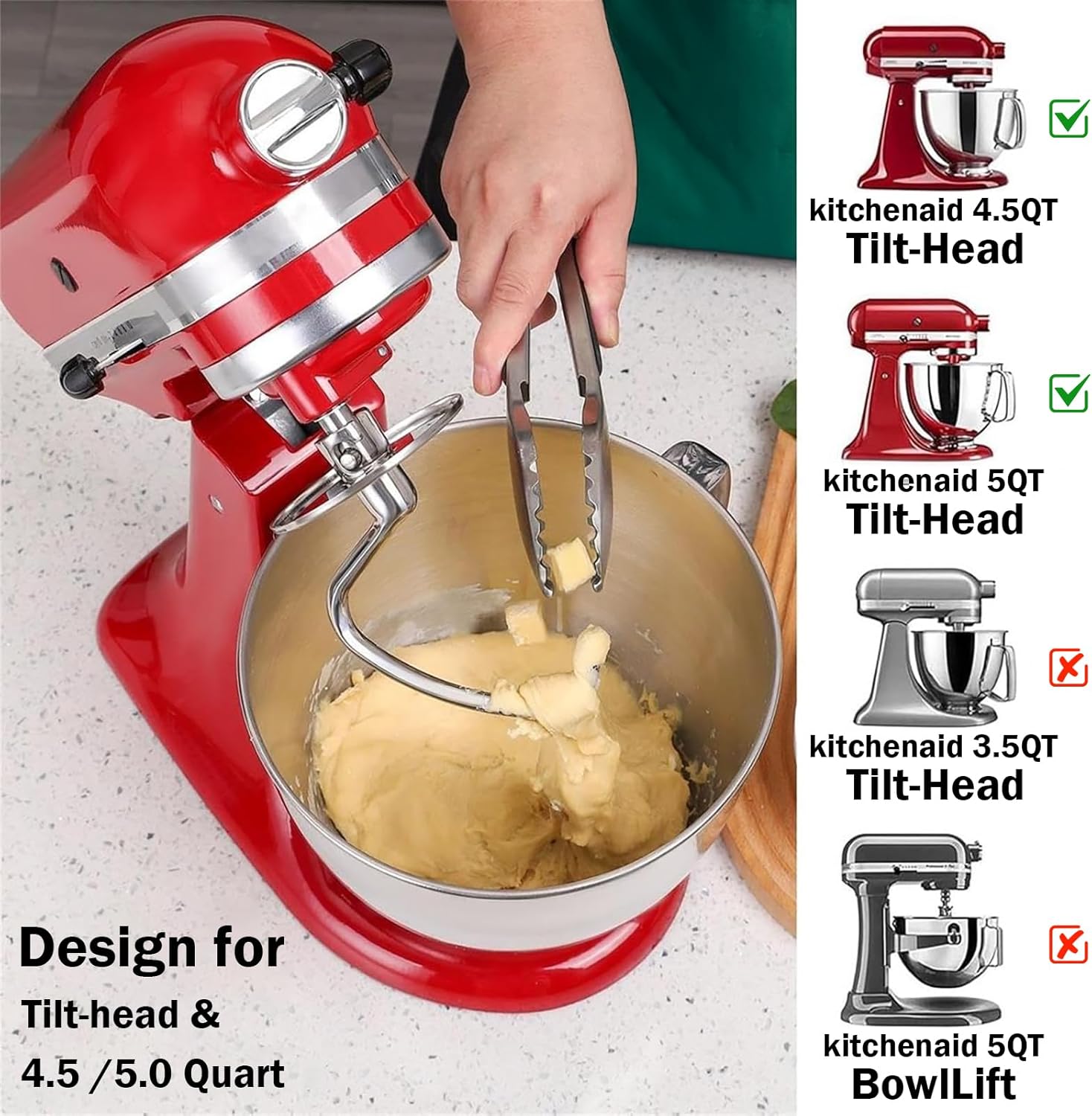 Нержавеющий крюк для теста с п – обзор и цена Commercial Kitchenaid