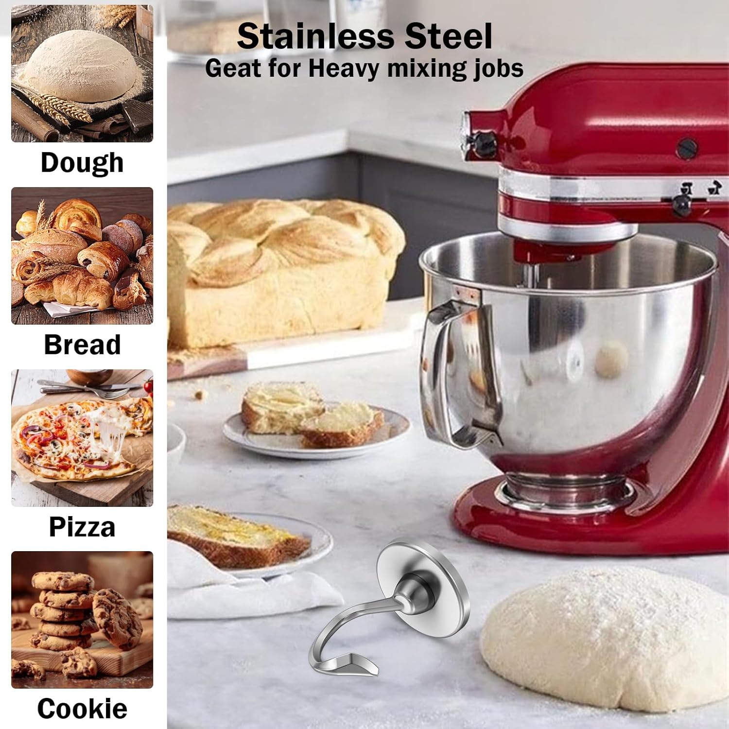Нержавеющий крюк для теста с п – обзор и цена Commercial Kitchenaid